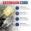 Cable extensión 25ft 12/3 calibre SJTW impermeable negro