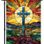 Bandera jardín cruz cristiana 12x18pulg doble cara tela duradera