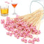 200 Palillos Bambú Lazo Rosa 4.72pulg para Fiesta