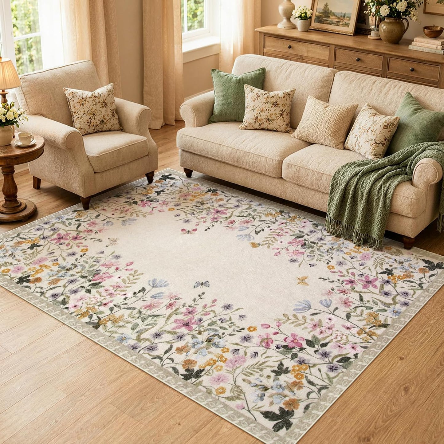 Alfombra lavable 5x7ft antiderrap sala comedor entrada