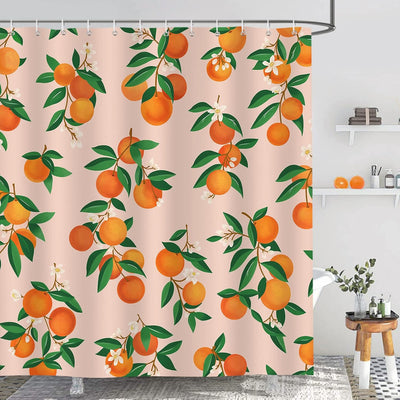 Cortina ducha 72x72pulg poliéster impermeable naranja