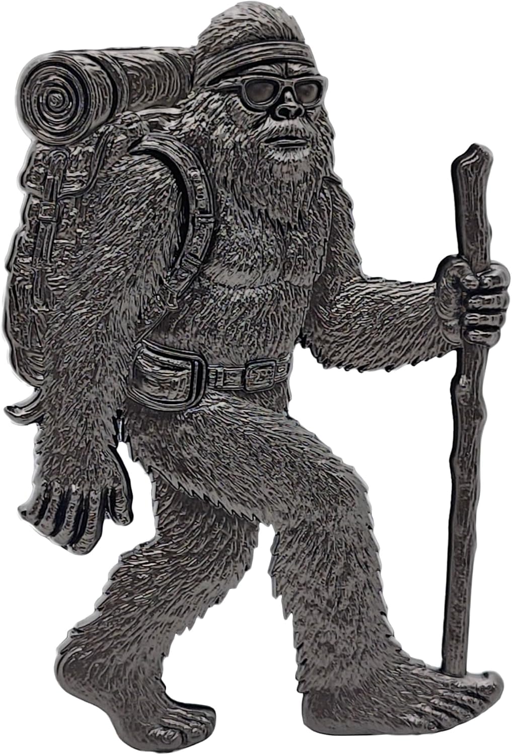 Insignia metal 3D Sasquatch para autos y casas rodantes negro