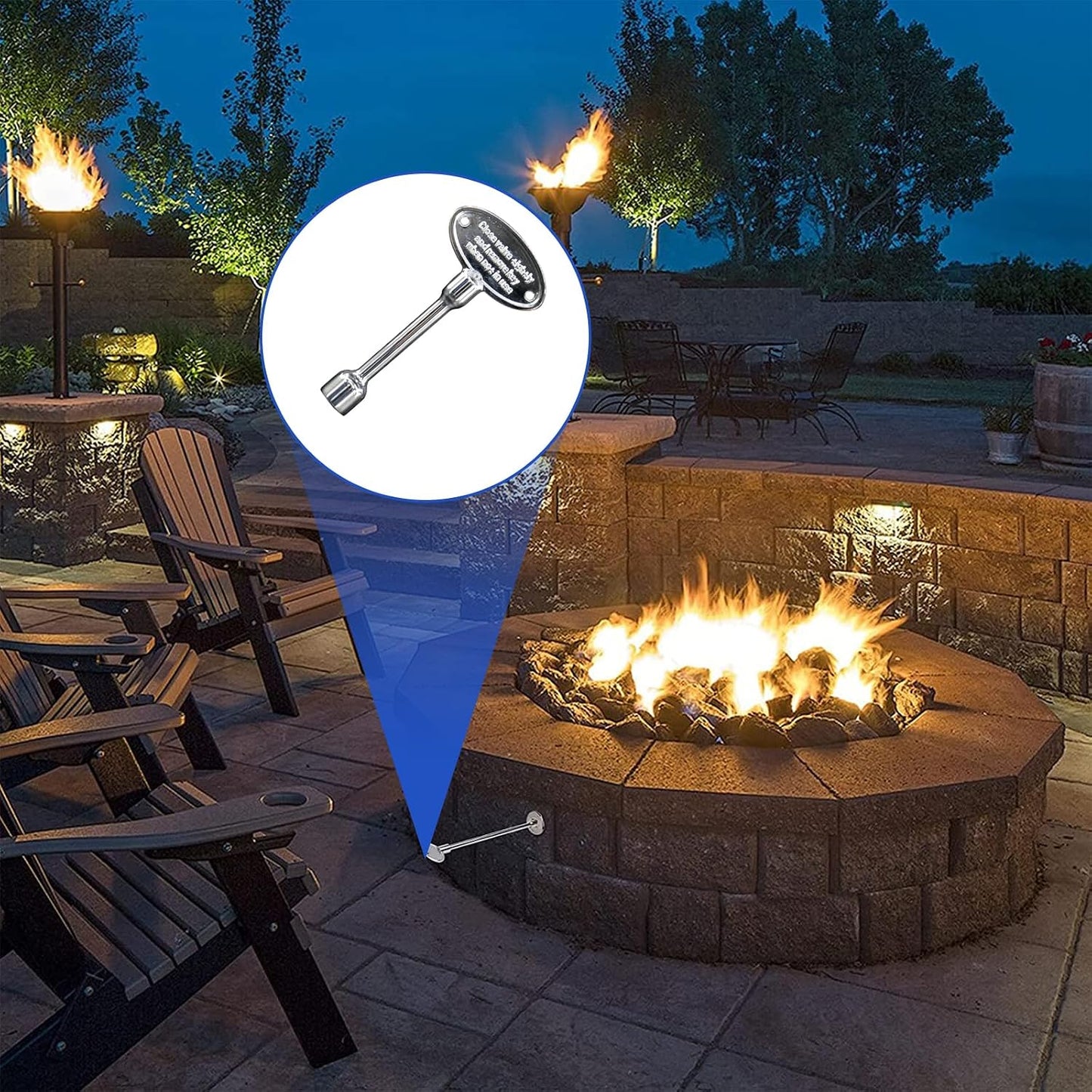 Kit válvula llave gas 1/2" chimenea cromado
