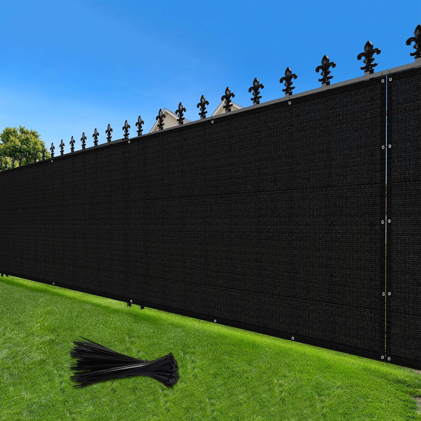 4x25ft Pantalla privacidad valla jardín patio trasero negro