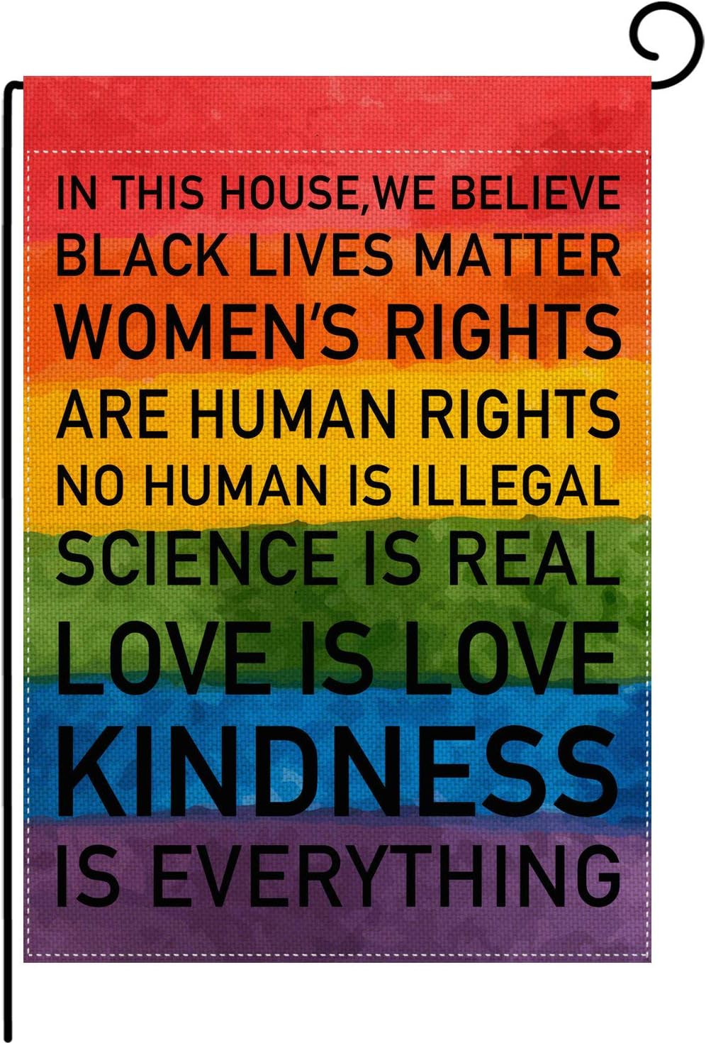 Bandera doble cara Rainbow Black Lives Matter 12.5x