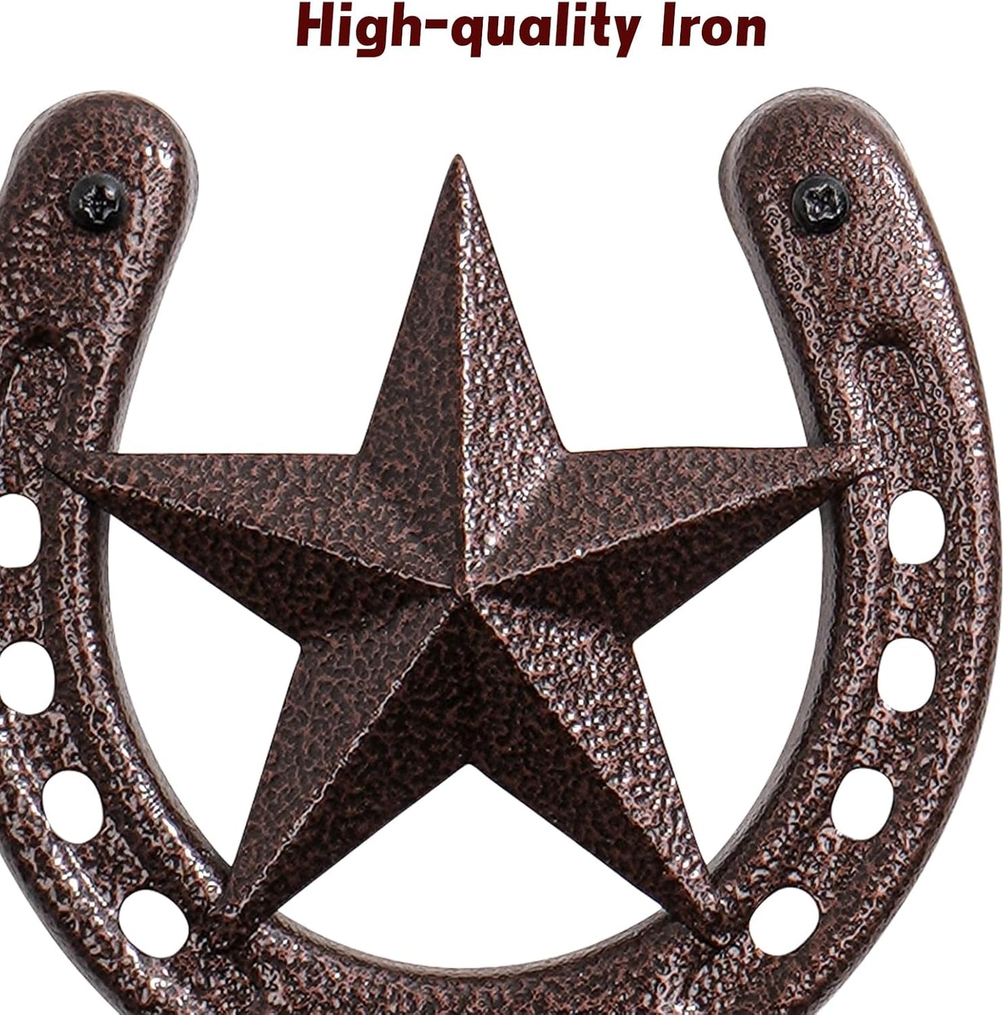 Percha sombrero vaquero set 4 ganchos metal decoración