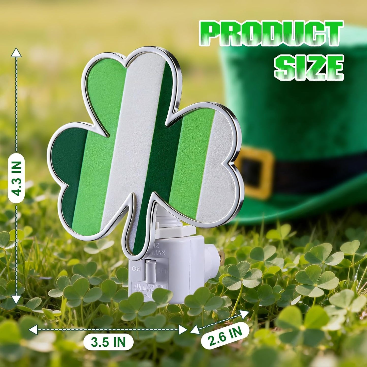 Luz Nocturna San Patricio con LED C7 Enchufe Giratorio