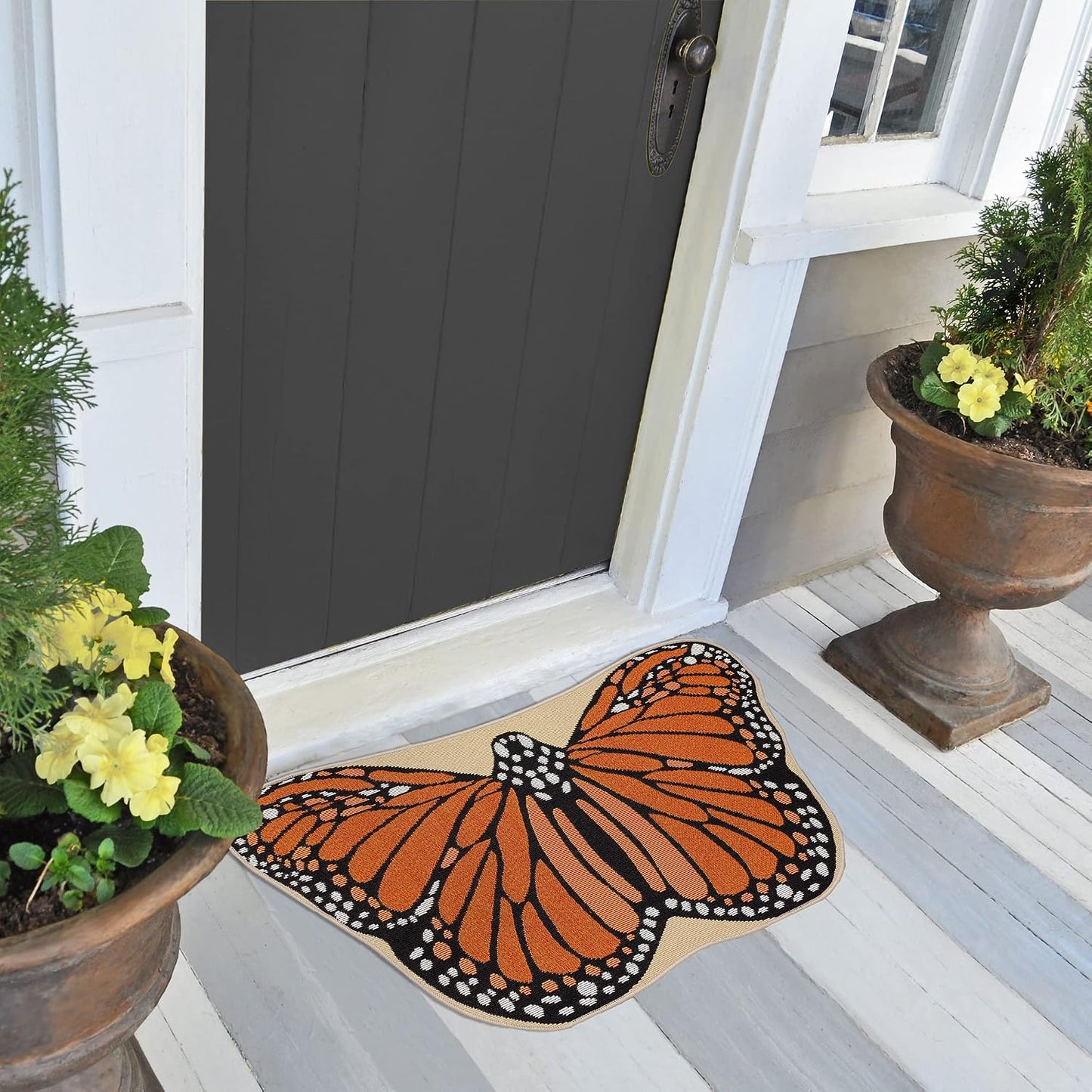 Tapete antiderrap látex forma mariposa naranja 3'3"x1'9"