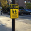 Letrero aluminio Slow Children Crossing 18x12" negro