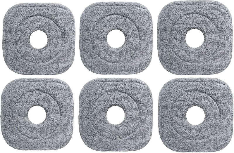 6 Pzas Cabezales Microfibra para Trapeador TrueClean M16 gris