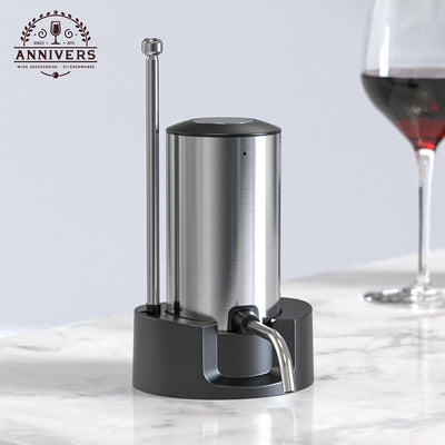 Decantador vino eléctrico automático USB-C acero inox