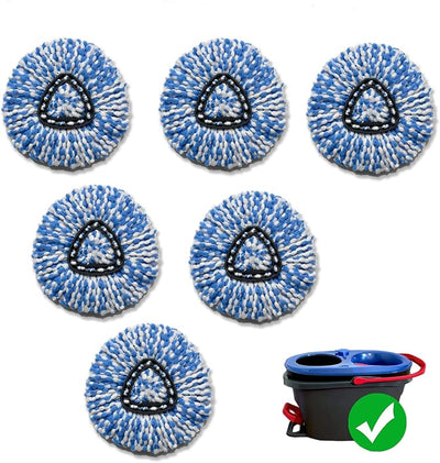 6 Cabezales Giratorios Repuesto RinseClean Mopa Microfibra