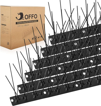 Púas negras para pájaros acero inox 48.7ft valla