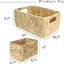 Cestas mimbre rectangulares para dormitorio y baño set 3