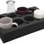 Set 2 portavasos espuma vidrio gris 8 ranuras viaje