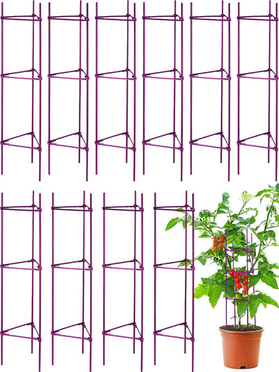 10 Jaulas Tomate Soporte Jardín 48pulg Aleación Plástico