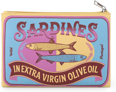 Bolsa maquillaje sardina creativa para mujer
