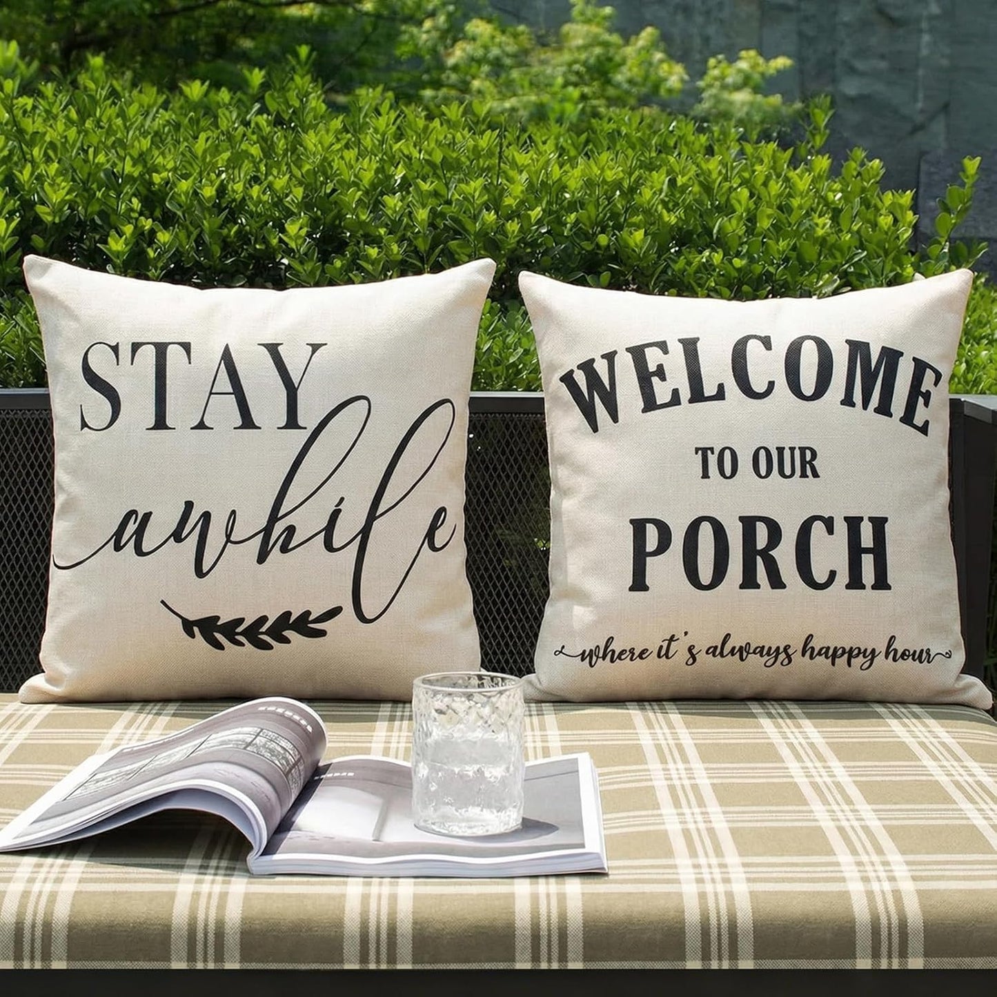 2 Pzas Almohadas Decorativas Exteriores 18x18" Impermeables
