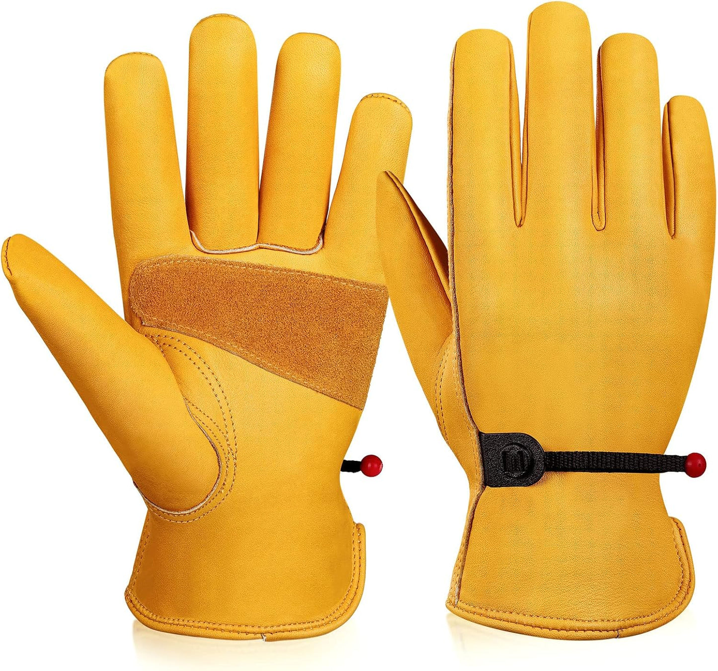 Guantes cuero piel vaca ajustables hombres mujeres