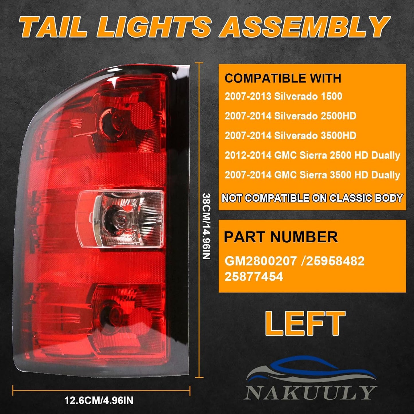 Ensamble luz trasera Chevy Silverado 2007-13 GMC Sierra
