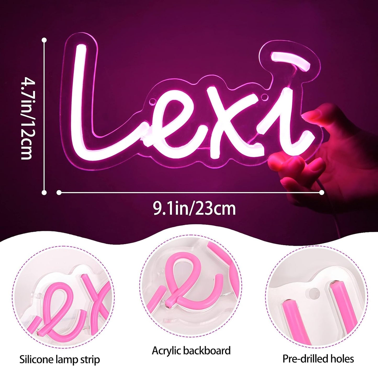 Letrero neón personalizable para niña cumpleaños dormitorio
