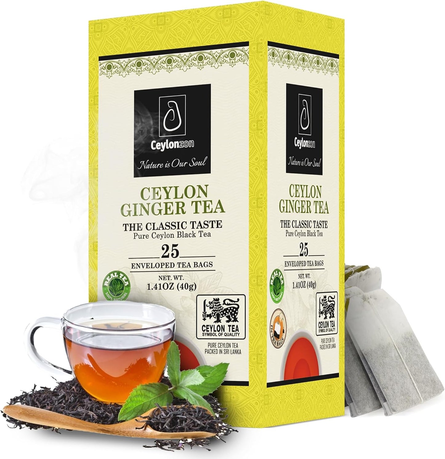 Bolsas té jengibre clásico 1.41oz papel aluminio