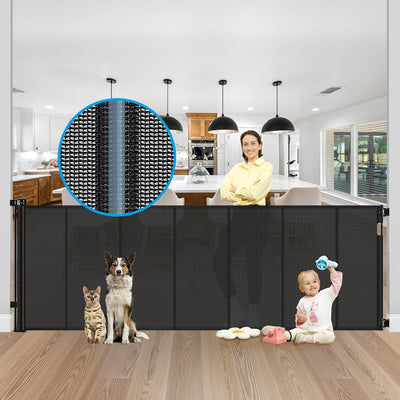 Puerta retráctil para bebé/mascota 42x100 malla negra