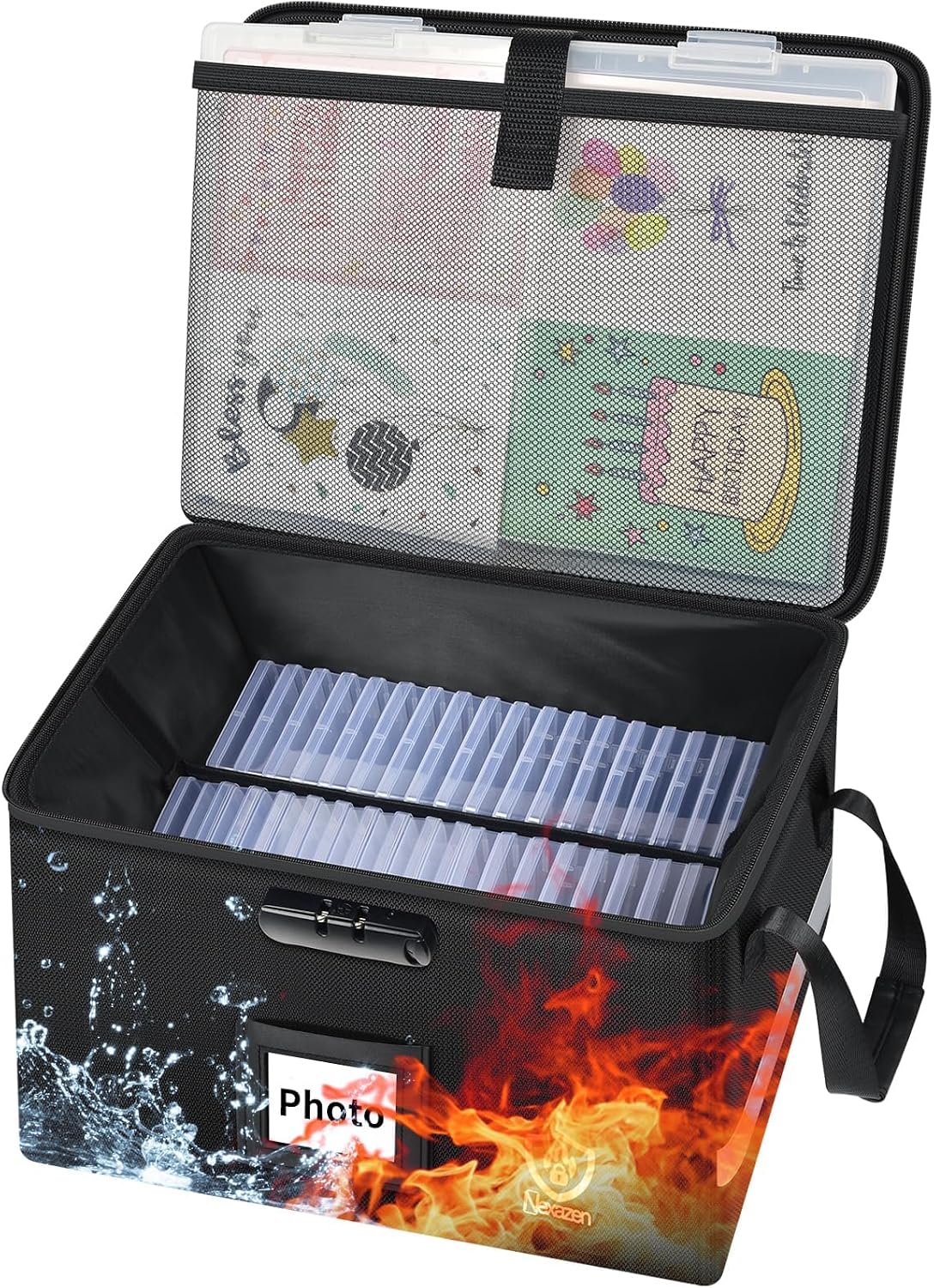 Caja ignífuga con cerradura 4x6pulg y 8x12pulg