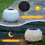 Farol solar de mesa metal blanco para exterior
