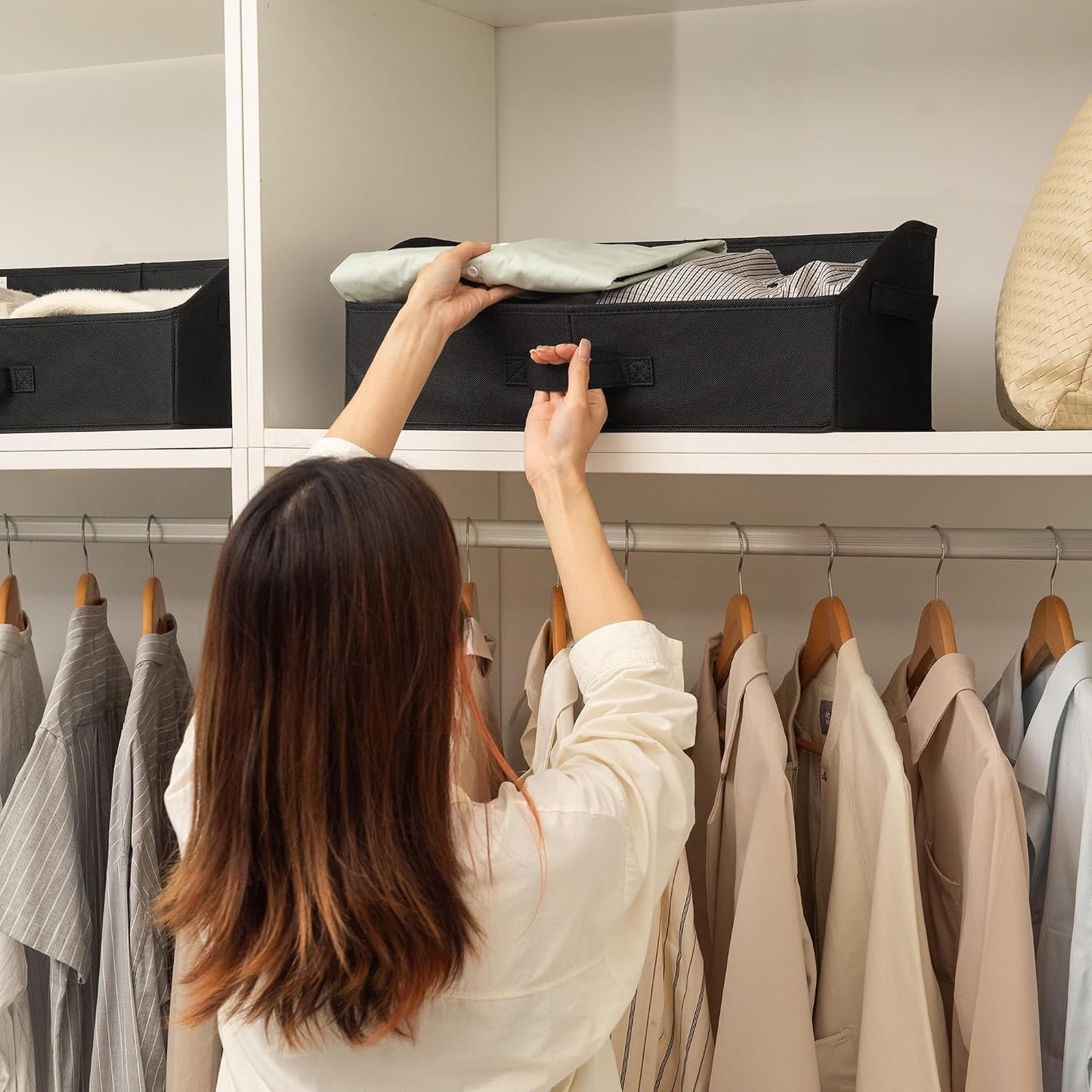 Canastas organizadoras trapezoidales plegables para ropa