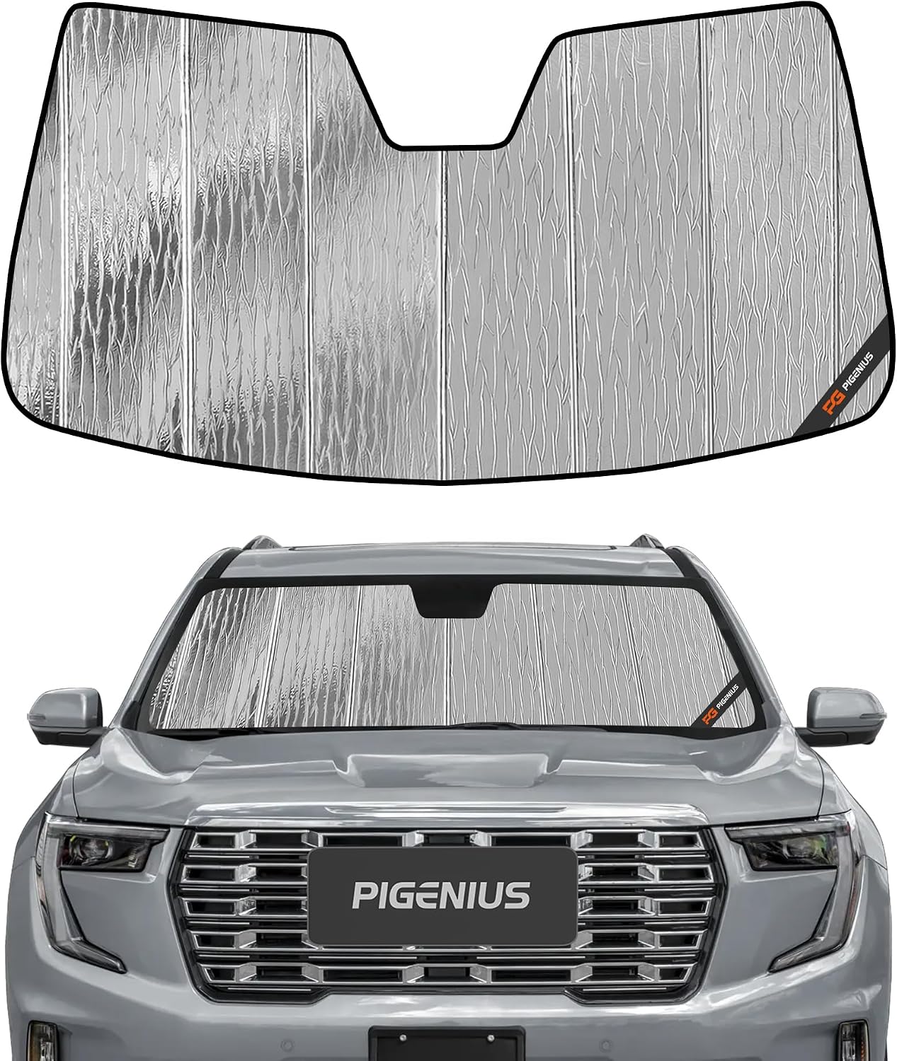 Parasol parabrisas GMC Acadia 17-23 plateado/negro