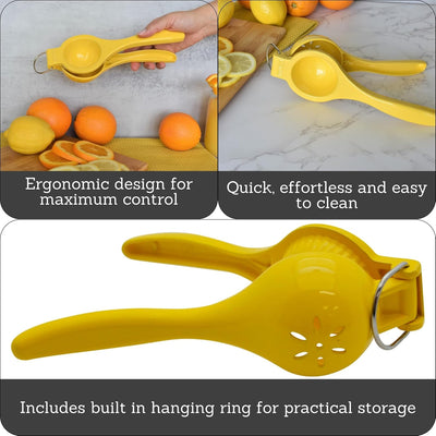 Exprimidor limón aluminio fundido amarillo