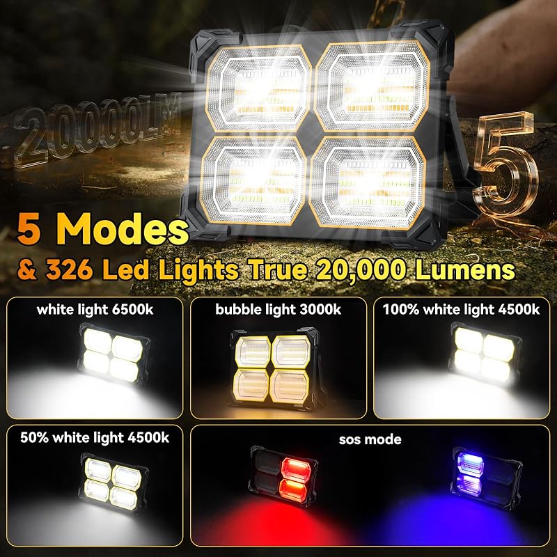 Luz trabajo LED recargable 200W 326 luces magnéticas