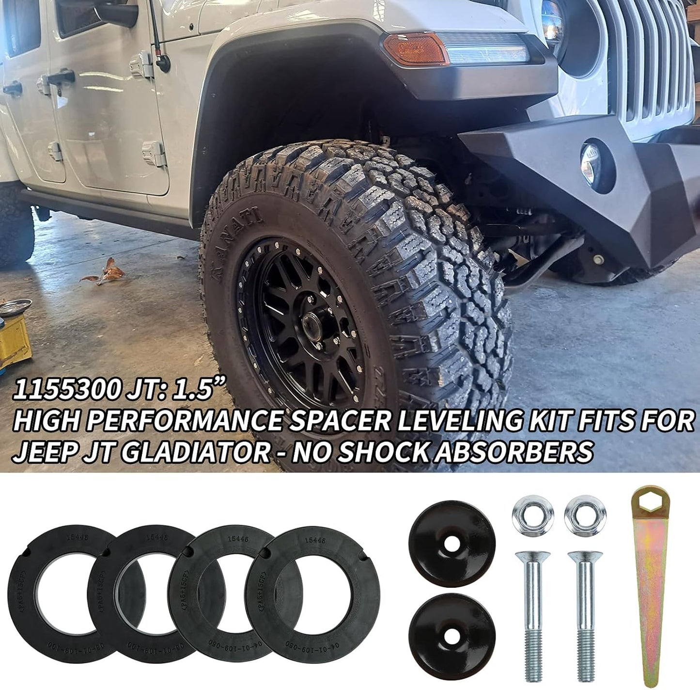Kit nivelación espaciador 1.5" comp Jeep JT Gladiator