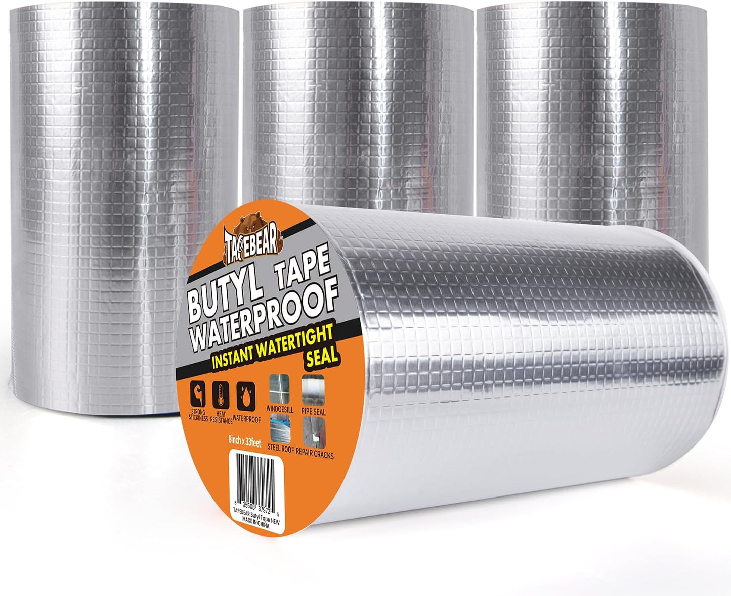 Cinta selladora butilo 8pulg x33ft para techos RV y barcos
