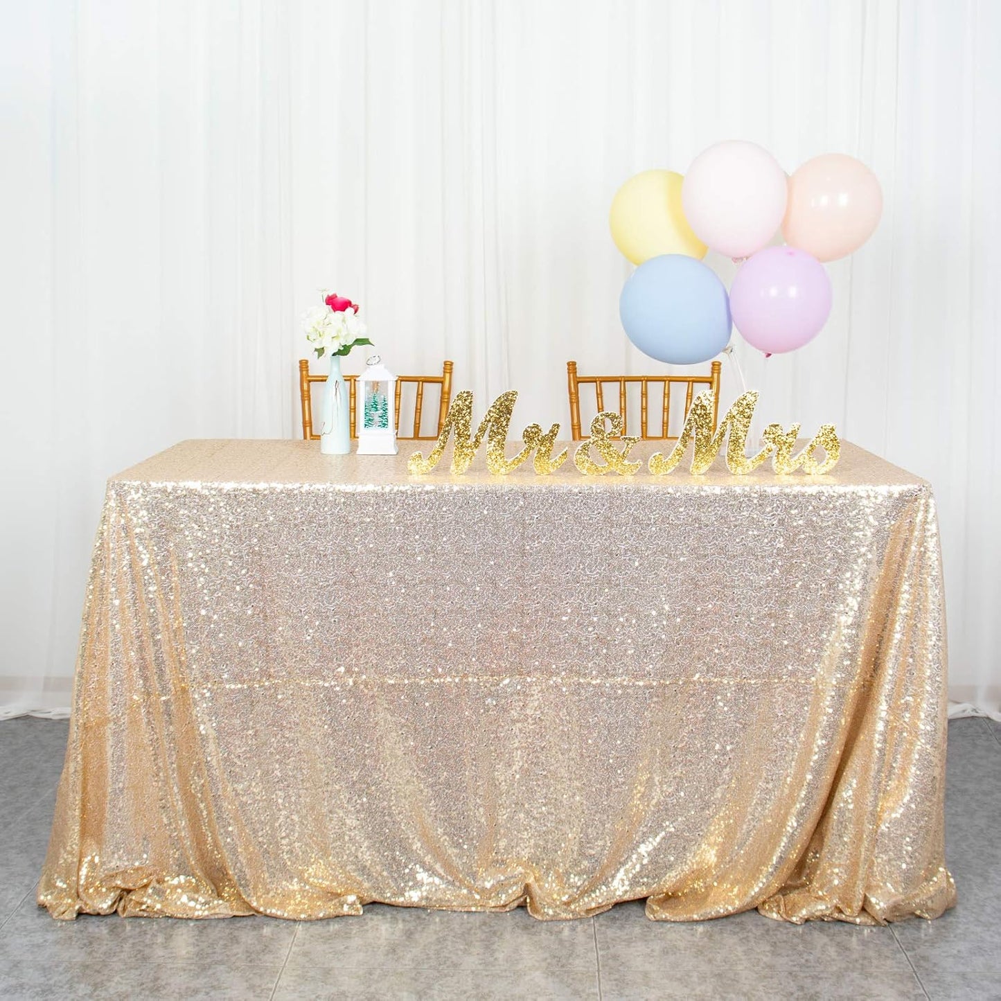 Mantel lentejuelas 50x80pulg color dorado bodas fiestas