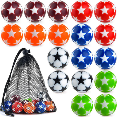 18 Pelotas Futbolín 1.28pulg Multicolor con Bolsa Negro