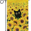 Bandera jardín gato 12x18pulg doble cara arpillera girasol