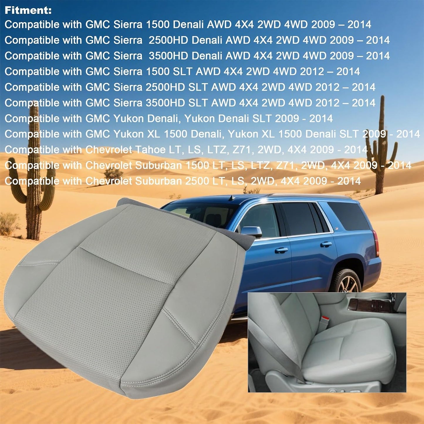 Funda asiento cuero perforado comp Chevy Suburban