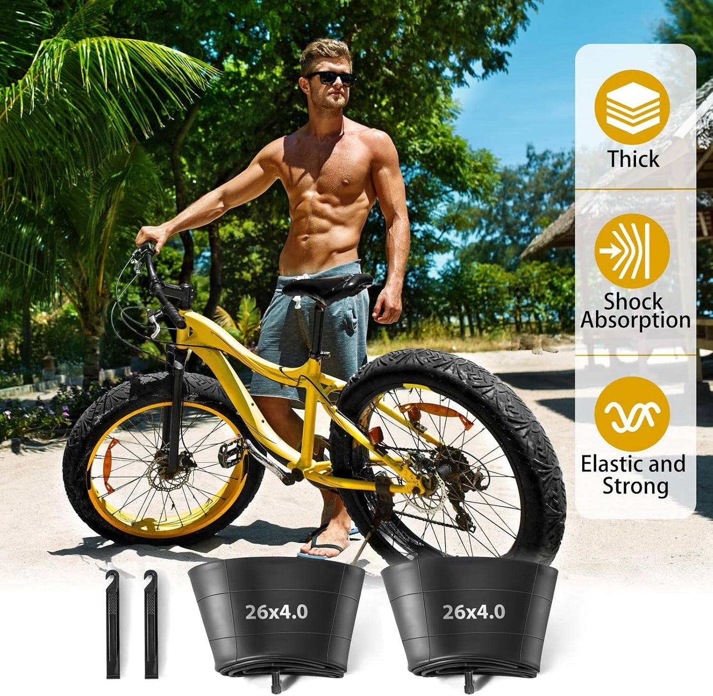 2 Tubos Neumáticos Schrader 26x4.0 Bicicleta Eléctrica