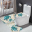 Juego baño náutico azul con cortina ducha y alfombras