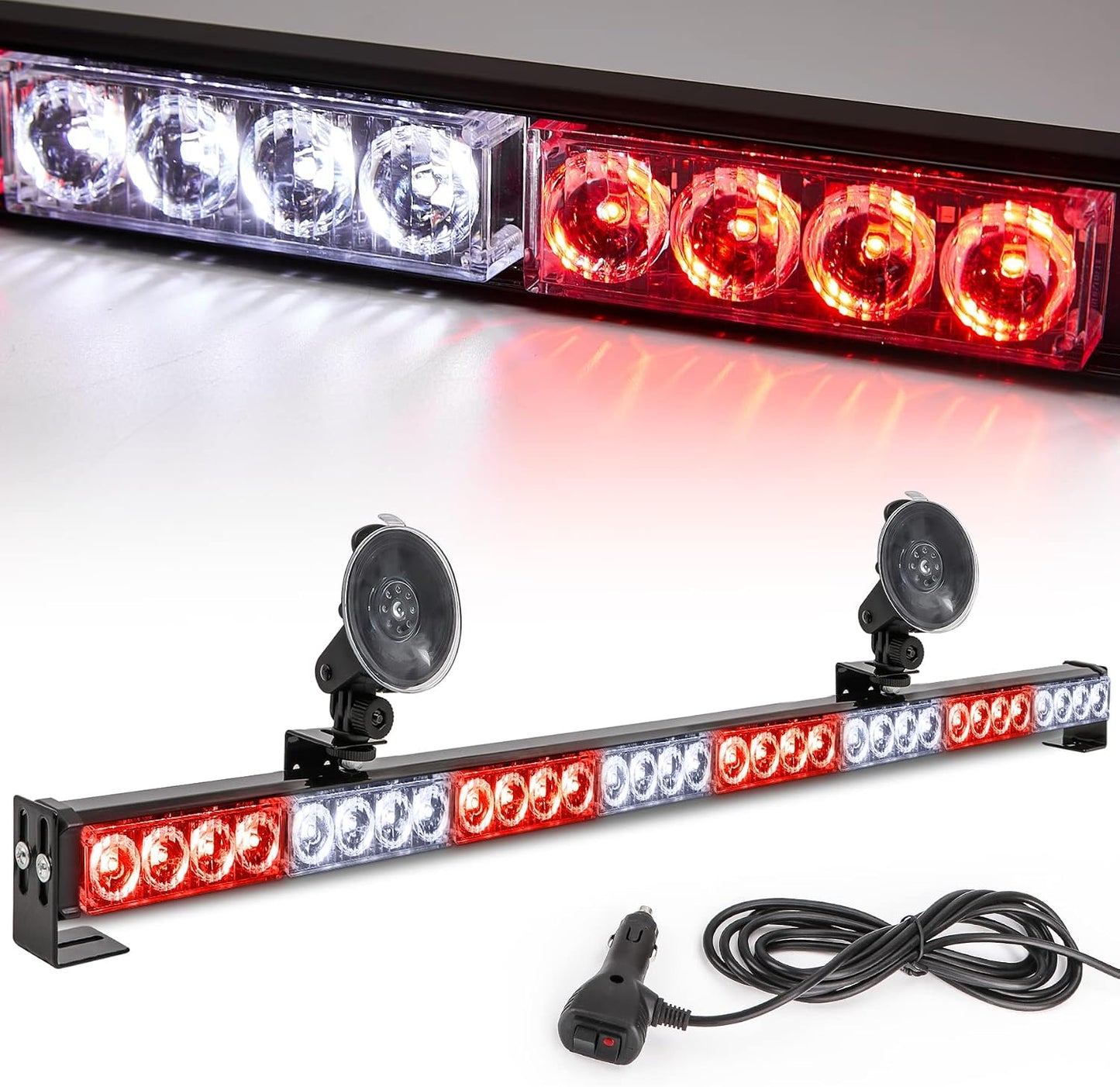 Barra luz LED estroboscópica 35.5" 13 patrones 32 luces