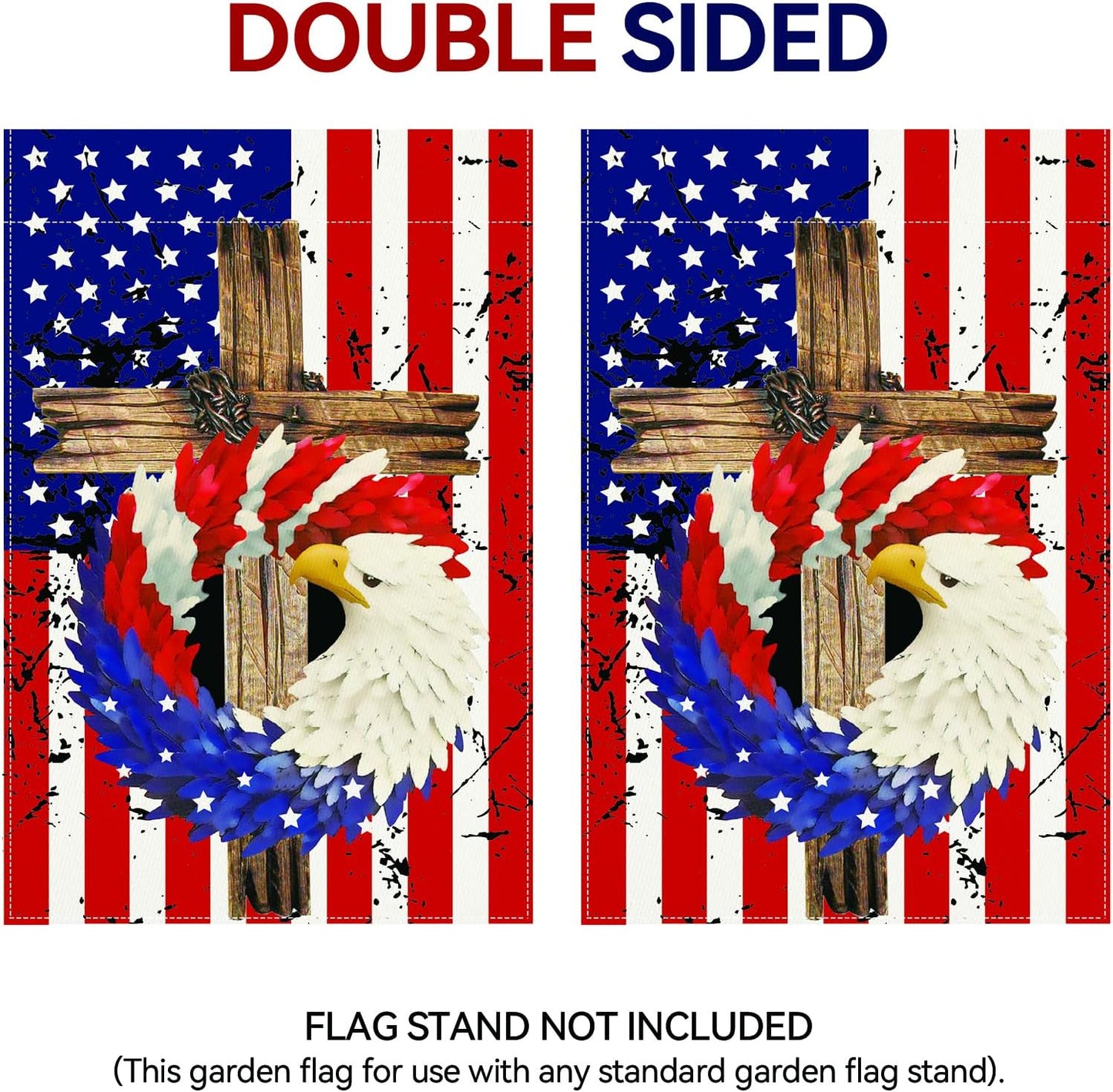 Bandera jardín 12x18pulg estrellas y rayas doble cara