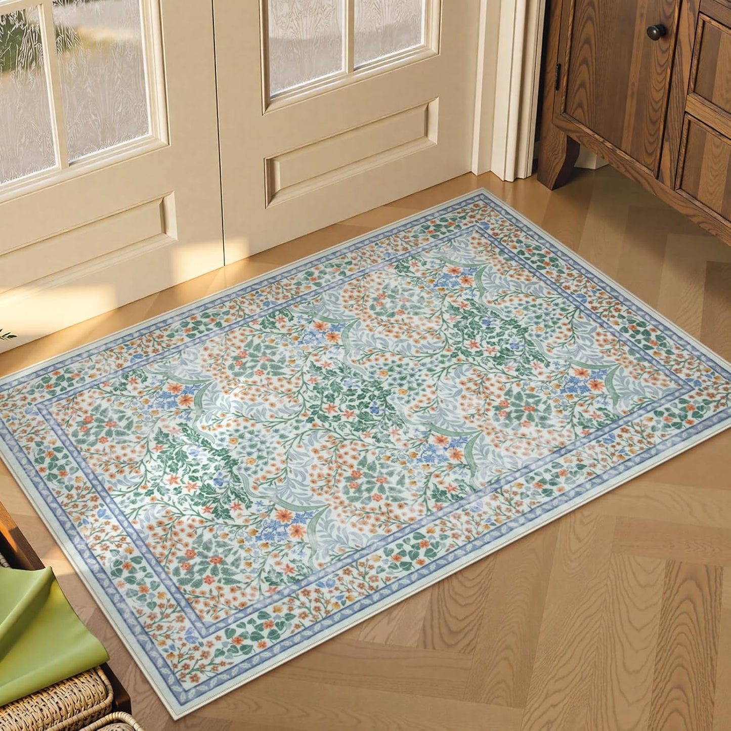 Tapete floral antideslizante 2x3ft para cocina dormitorio baño