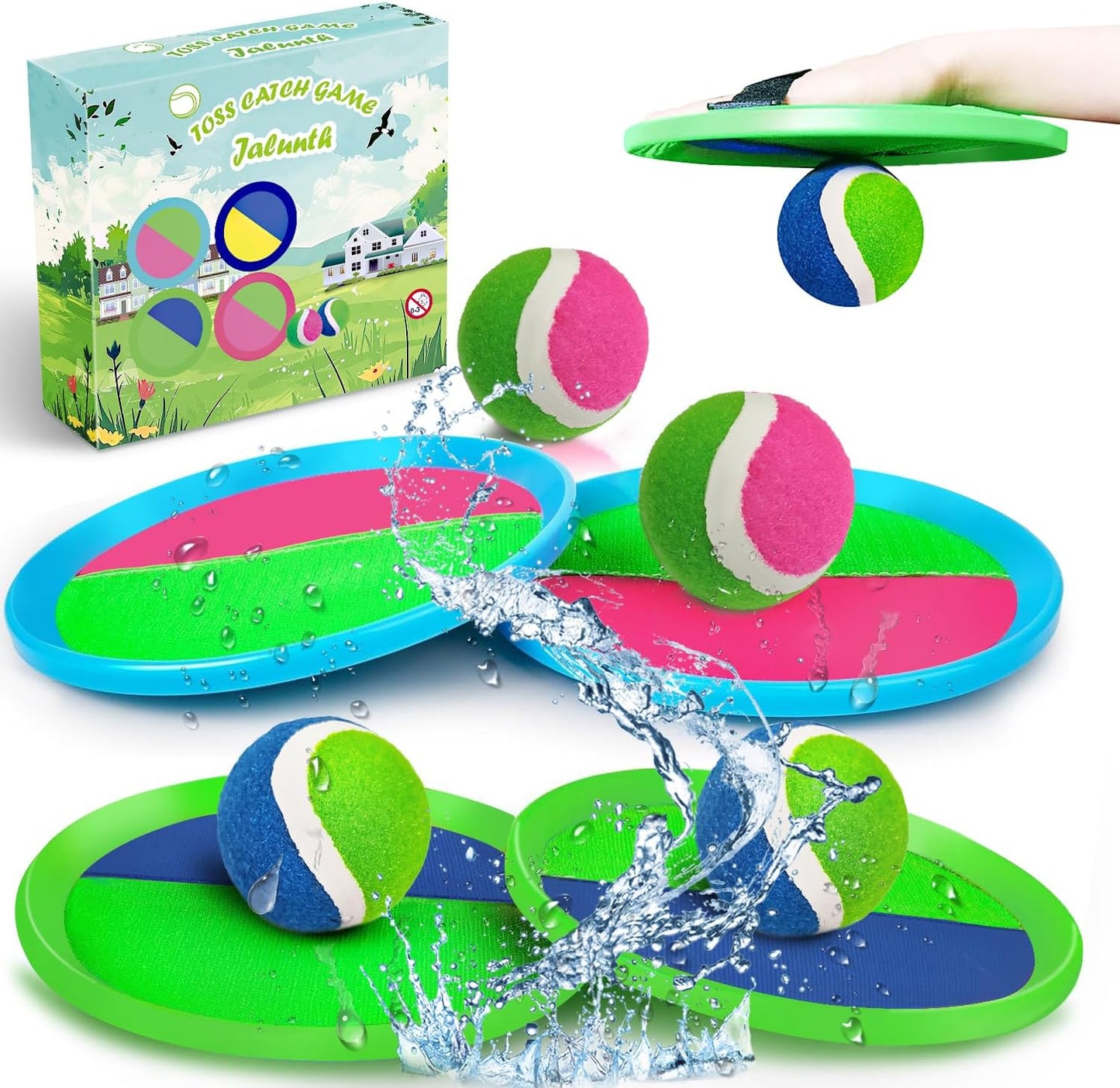 Set captura pelotas paletas lanzamiento patio trasero césped