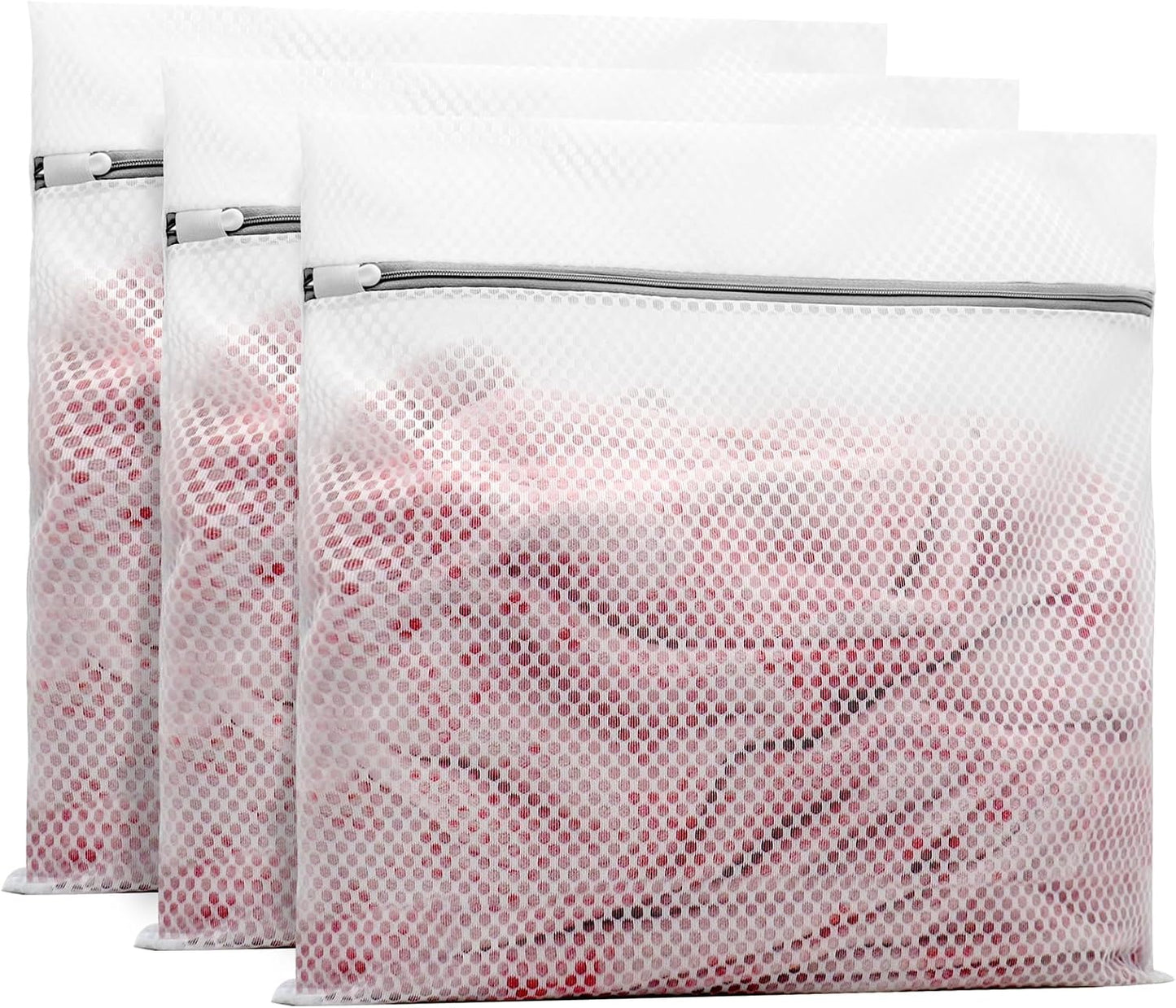 3 Bolsas Malla Hexagonal para Ropa Delicada 12x16"