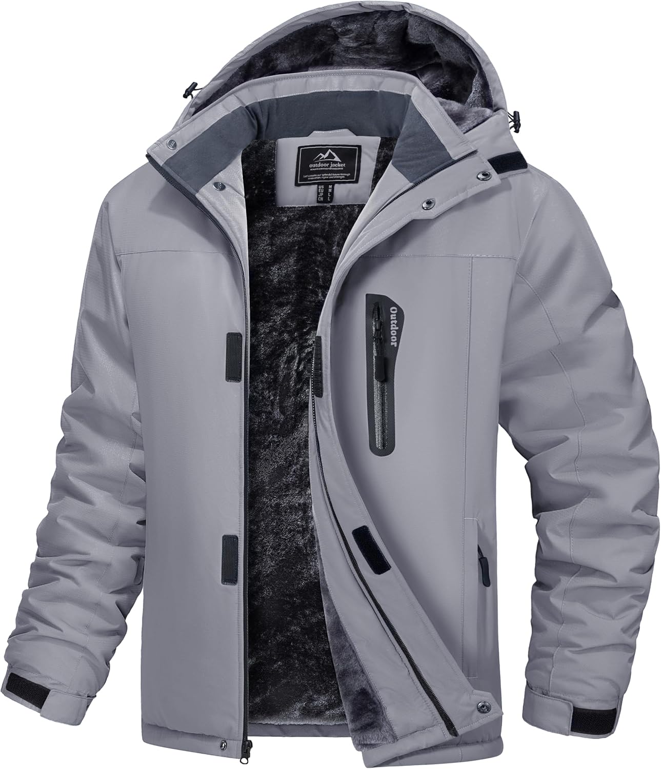 Abrigo invierno hombre impermeable forro polar capucha
