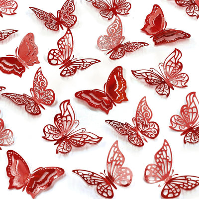 96 Mariposas 3D Decoración Pared 3 Tamaños 4 Estilos