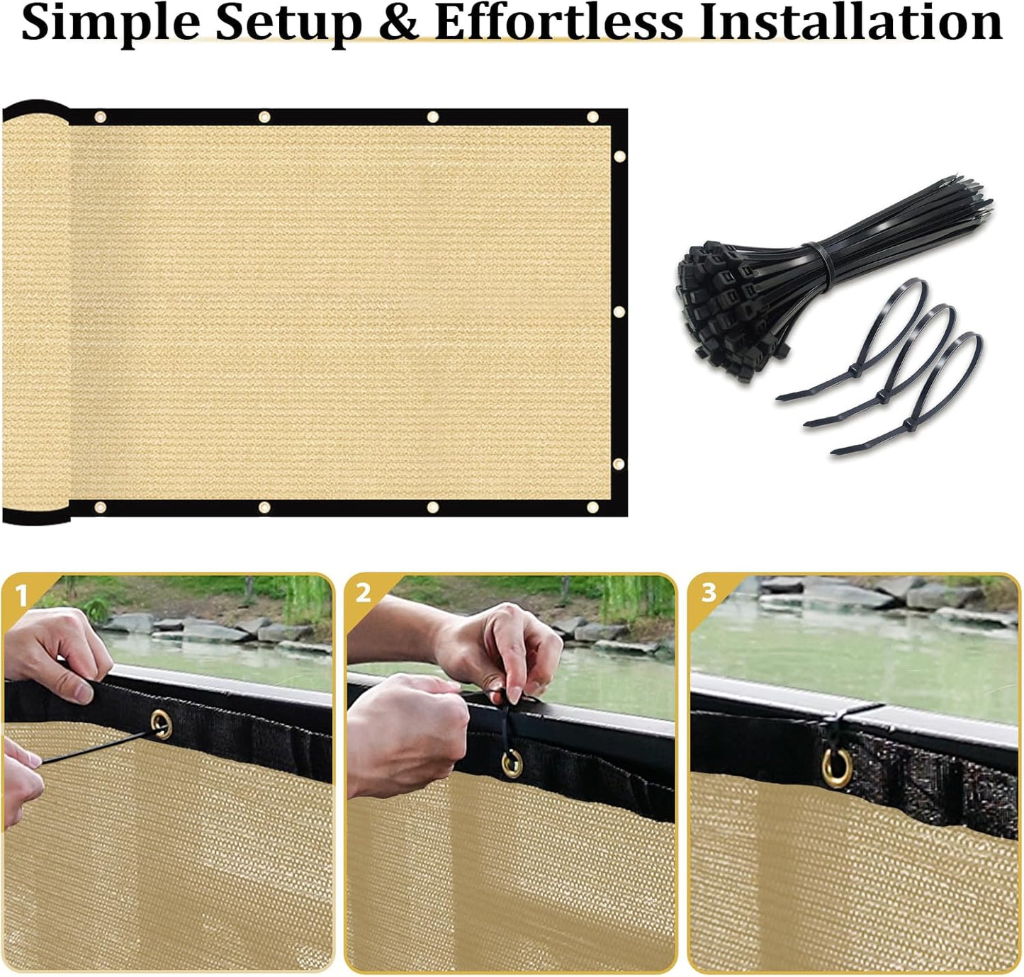 Pantalla privacidad malla 6x25" resistente