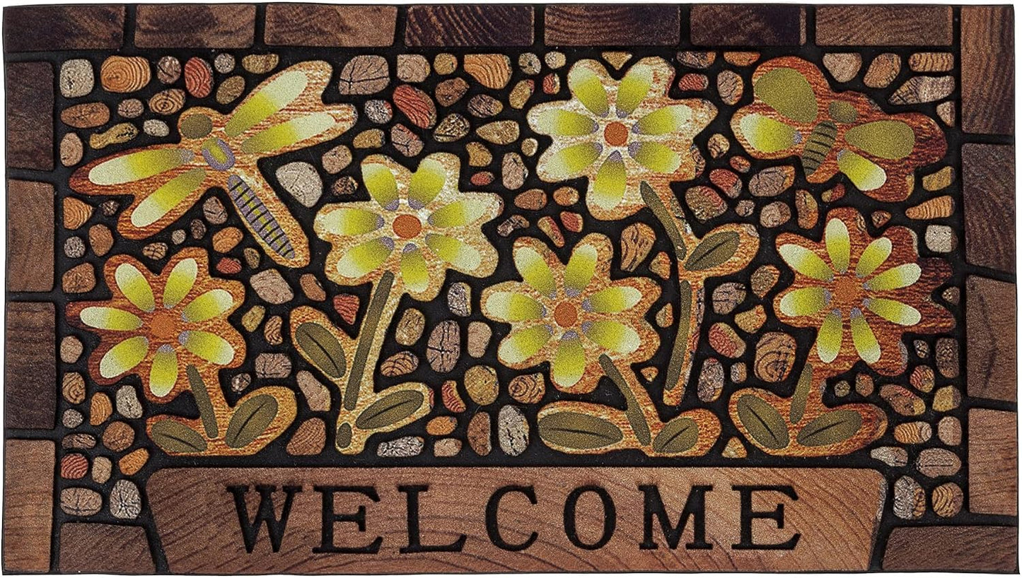 Tapete bienvenida antiderrap 17x30pulg puerta exterior